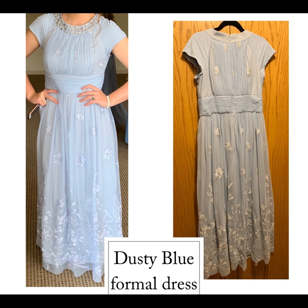Dusty blue formal dress